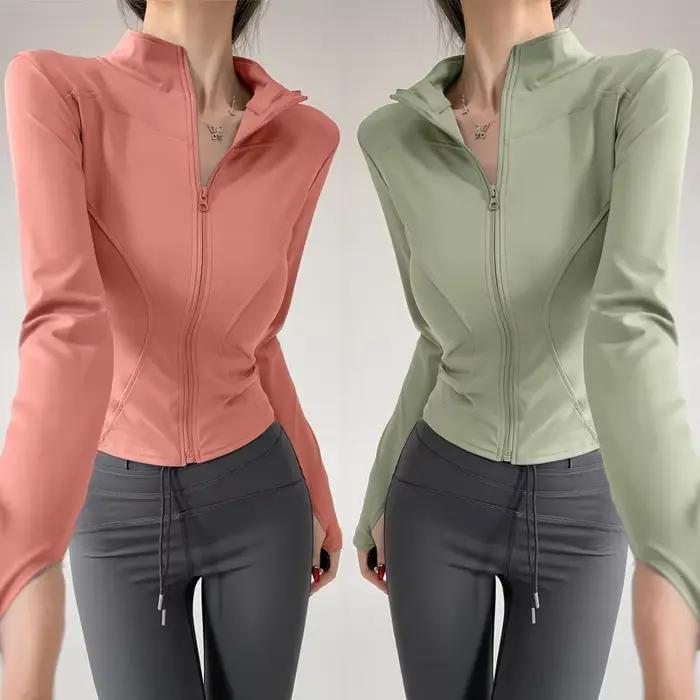 Manteau de sport pour femmes Sun à séchage rapide veste de yoga avec fermeture éclair pour course à pied et fitness occasions tout au long de l'année