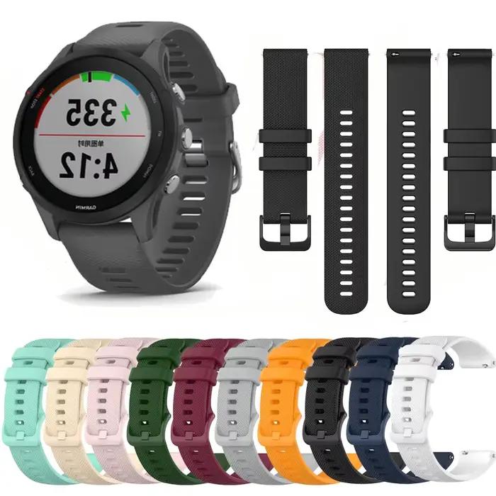 Bracelet en silicone pour Garmin Forerunner 255 255S Music 245 55 compatible avec tracker de fitness pour femmes et hommes occasion sportive et quotidienne