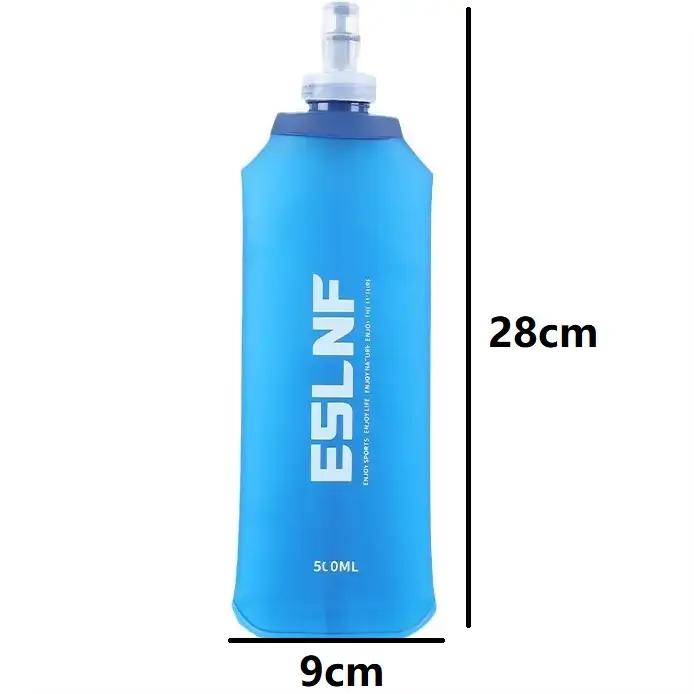 Bouteille de course 500ml flacon souple pour course à pieds, randonnées et entraînements en plein air capacité variable couleurs douces
