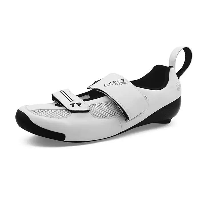 Chaussures de cyclisme Hyper Triathlon originales en fibre de carbone pour hommes respirantes et confortables pour les courses de route et triathlon