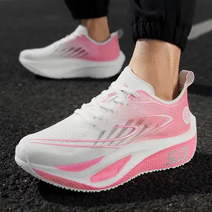 Chaussures de course EZIIOT homme et femme polyester maille aérée stabilisation course légère marathon jogging baskets sportives