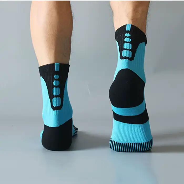 Chaussettes de course automne hiver homme Nylon Marathon basket-ball sport quart chaussette