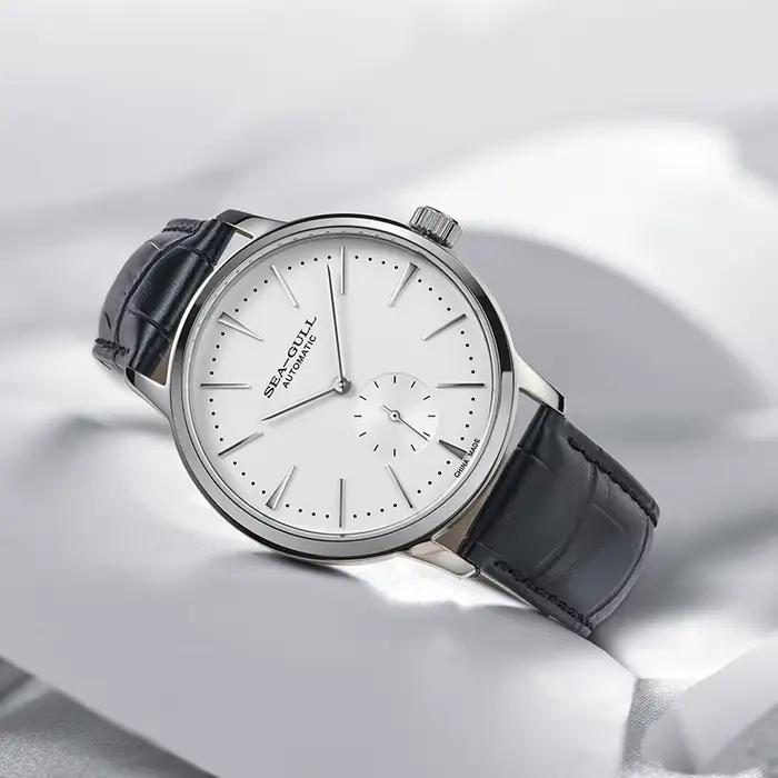 Seagull nouvelle montre d'affaires montres mécaniques pour hommes 50 m étanche en cuir Valentine