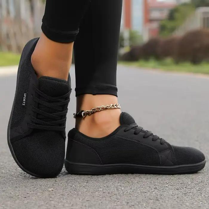 Chaussures pieds nus pour femmes, chaussures de sport décontractées tendance, maille respirante, version améliorée, semelle plate et ronde, respirantes, grande taille