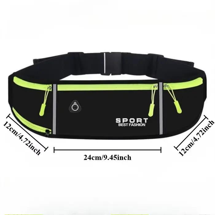 Sac banane imperméable pour femmes et hommes, idéal pour la course à pied et le marathon, avec quatre poches pour ranger des bouteilles d'eau