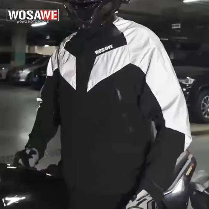 WOSAWE – veste de moto pour hommes, ample, réfléchissante, pour course de nuit, sport, gymnastique, Jogging, manteau d'extérieur, vêtements respirants