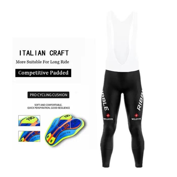 Pantalon de cyclisme long pour homme avec bretelles rembourré en gel 19D pour VTT et vélo collection automne confortable et durable pour les courses de vélo de route et randonnées