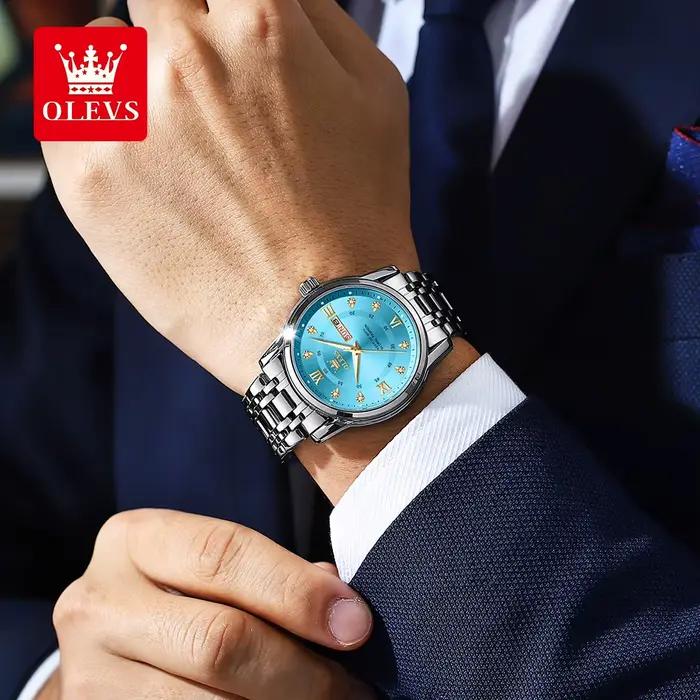 OELVS montres pour hommes Top marque décontracté Original montre-bracelet étanche en acier inoxydable résistant aux rayures montre miroir pour homme
