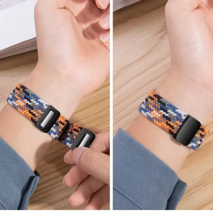 Bracelet en nylon tressé respirant de 22 mm et 20 mm pour Garmin Forerunner 970 965 265 255 955 55 165 170 70