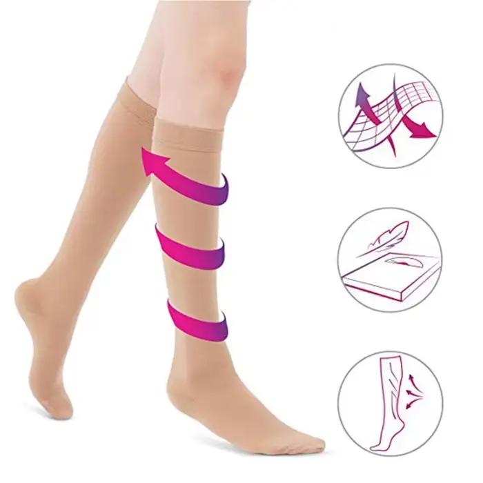 Chaussettes de compression pour le fitness, la course à pied, la randonnée, les sports, anti-fatigue, pour femmes et hommes, chaussettes de sport, bas de sport, mi-hautes, unisexes