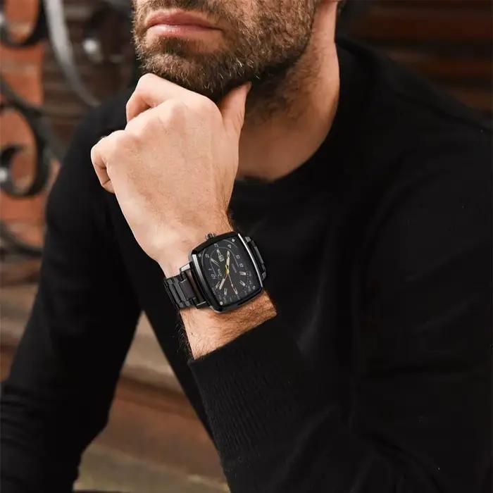 KETTA nouvelles montres d'affaires de loisirs pour homme veilleuse fonction calendrier cadran carré étanche montre à Quartz pour hommes reloj hombre