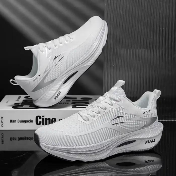 Chaussures de course sportives 2026 pour hommes et femmes, avec plaque en carbone, coussin d'air, respirantes, légères, confortables et antidérapantes