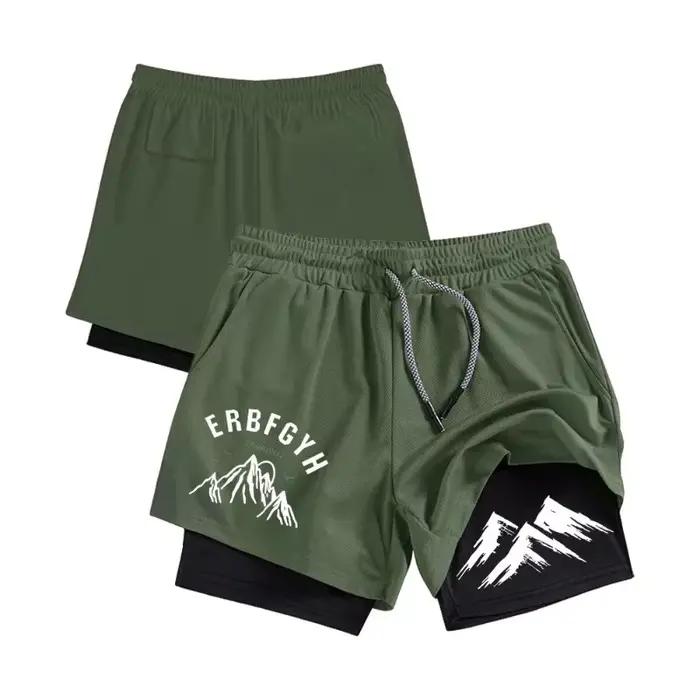 Short de sport respirant 2-en-1 à séchage rapide pour homme
