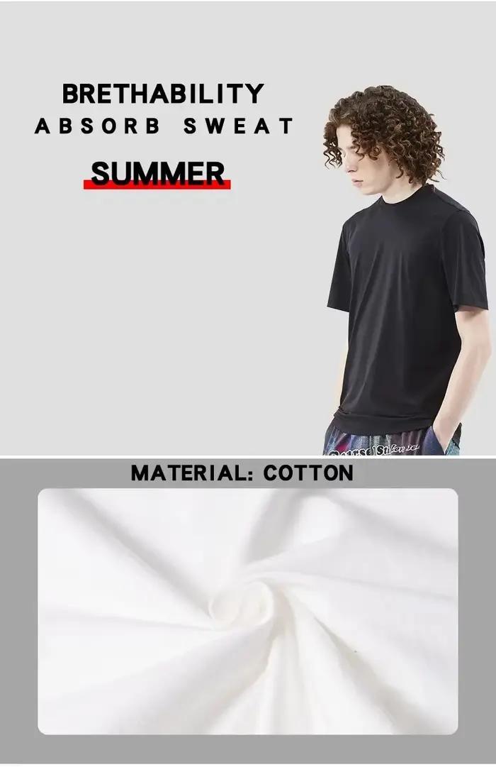 T-shirt Golds Gym New Age en coton pour hommes, décontracté et polyvalent, respirant, extensible, durable, idéal pour les entraînements quotidiens et les sorties en ville