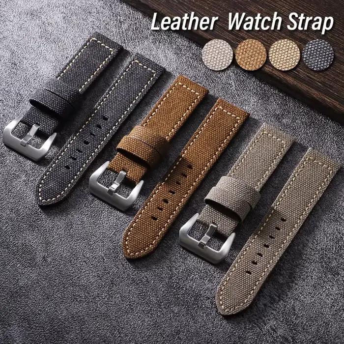 Bracelet de montre vintage en toile respirante 20mm 22mm 24mm