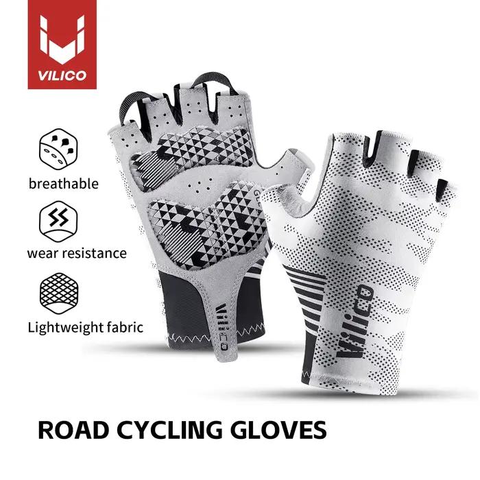 Gants de cyclisme Vilico pour l'été, gants de vélo de montagne, gants de vélo de route, gants à demi-doigts, absorption des chocs, gants de sport à doigts courts, unisexe