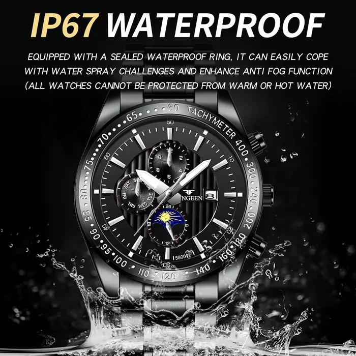 Montres-bracelets en quartz authentiques BINBOND pour hommes