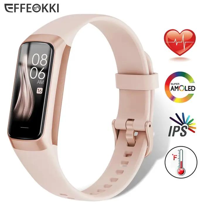 Amoled montre intelligente 2024 Smartwatch bande femmes fréquence cardiaque verrouillage du sang étanche connecté Bracelet intelligent Sport Fitness Tracker