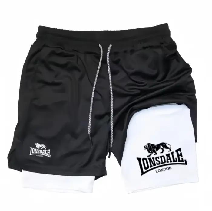 Short de course imprimé 2 en 1 pour hommes