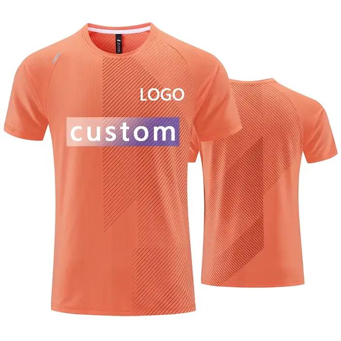 LOGO personnalisé T-shirts de sport pour hommes chemise de Jogging Fitness entraînement vêtements de sport décontracté en plein air course à manches courtes T-shirt