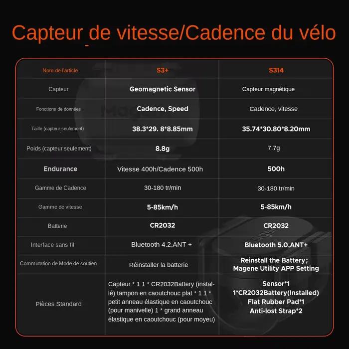 Magene S3 + capteur de Cadence de vitesse ANT Bluetooth ordinateur compteur