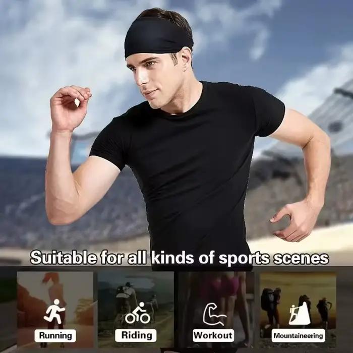 Bandeaux de sport couleur unie élastique antidérapant séchage rapide entraînement Fitness Yoga unisexe bandeau bandeau Bandana accessoires de cheveux