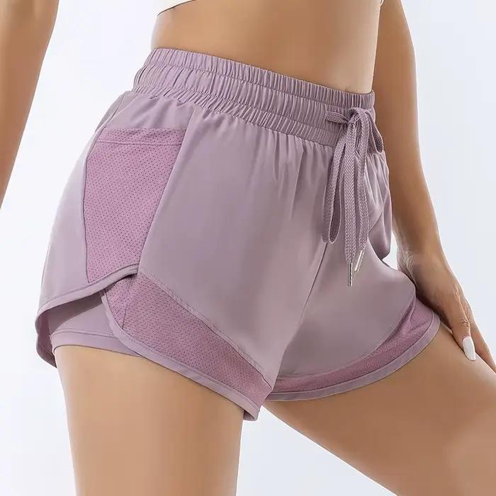 Short de sport ample taille haute pour femmes