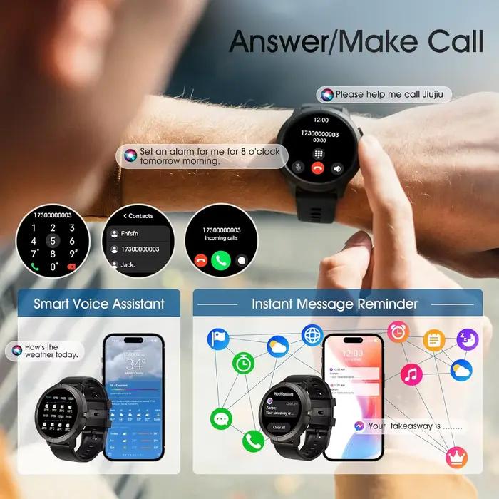 GPS montre intelligente 1.32 "HD AMOLED affichage intégré GPS Bluetooth appels téléphoniques sport Smartwatch pour hommes accessoire intelligent 5ATM