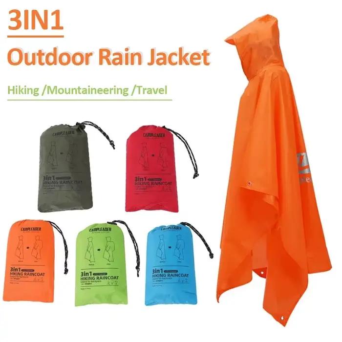 Veste de pluie imperméable 3 en 1 pour l'extérieur
