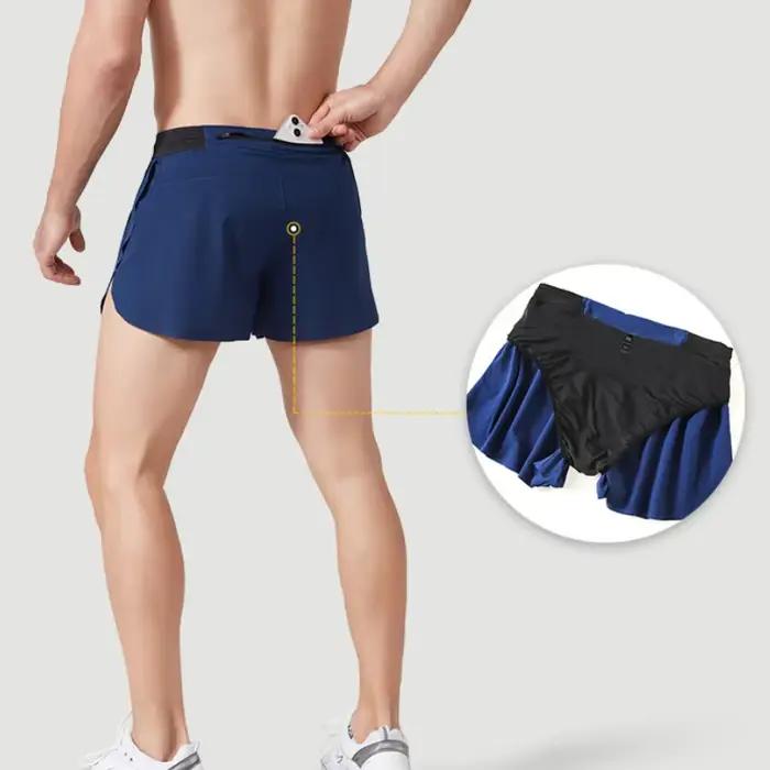 Short de course marathon 2 en 1 pour homme