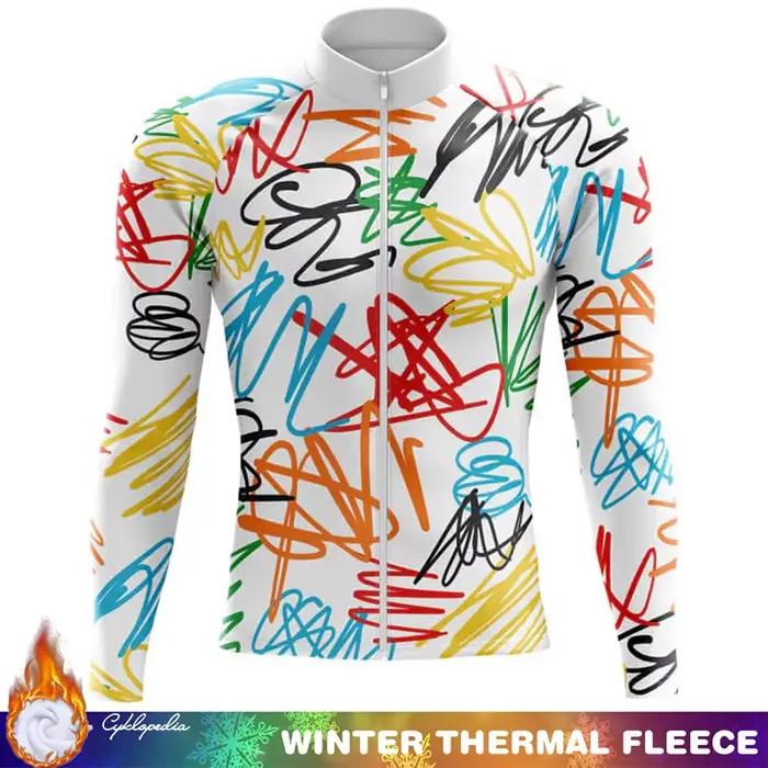 Vêtements de cyclisme homme maillot polaire thermique hiver à manches longues hommes