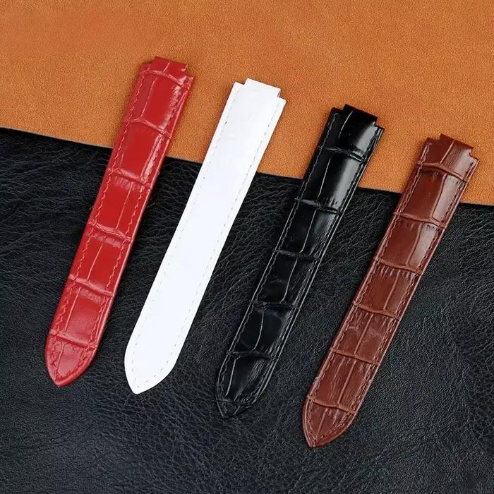 Bracelet de montre en cuir véritable pour hommes et femmes