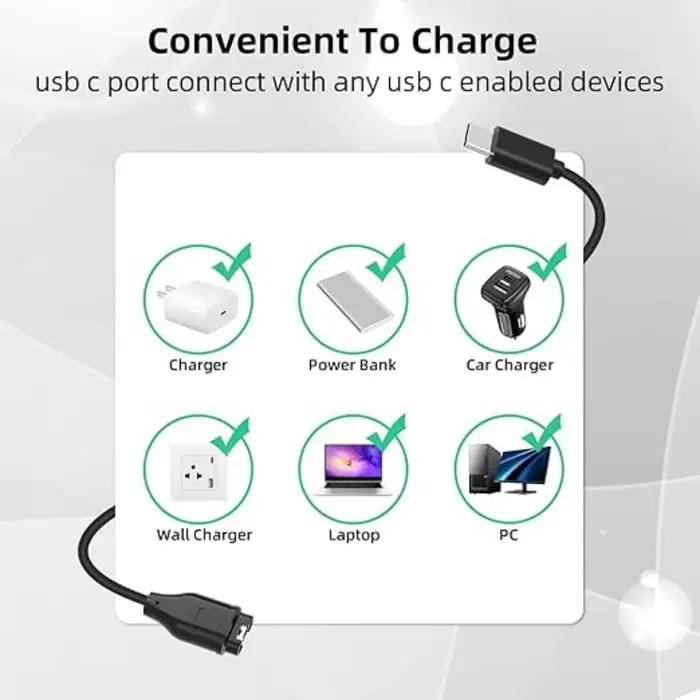 Pour Garmin Fenix 5 5S 5X Plus 6 6S 6X Pro 7 7S 7X chargeur USB-C