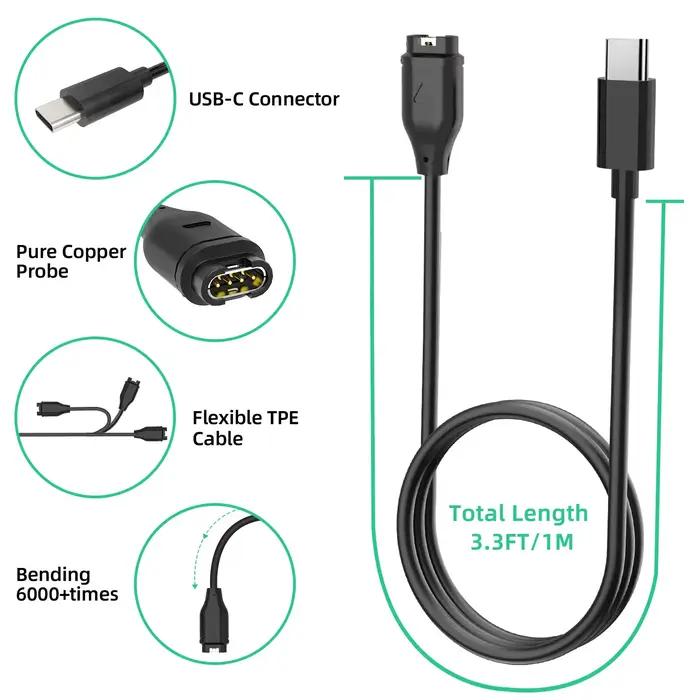 Chargeur USB C compatible avec Garmin Watch