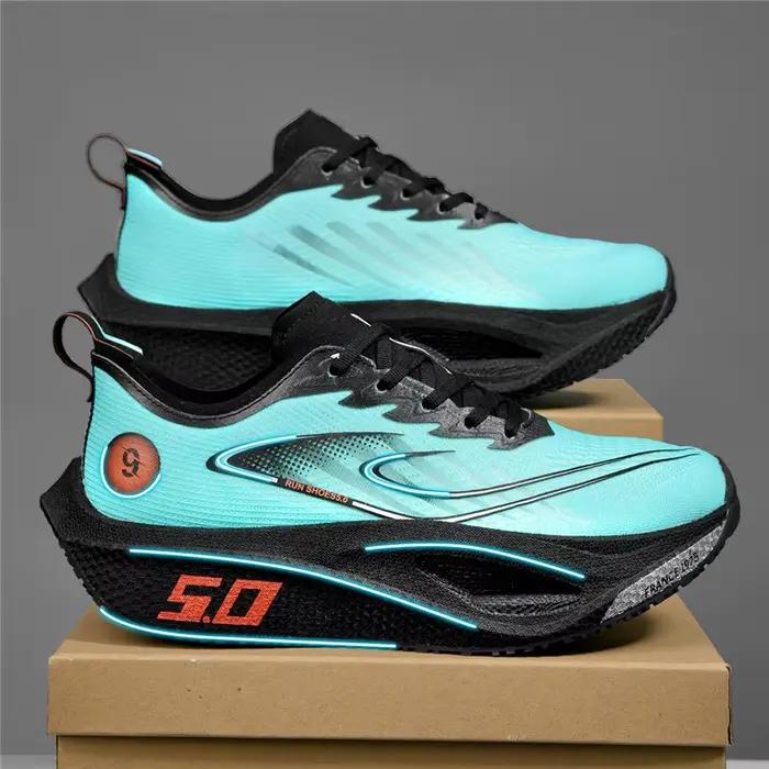Chaussures de sport pour hommes amorti antidérapant plat résistant à l'usure baskets maille respirant plate-forme
