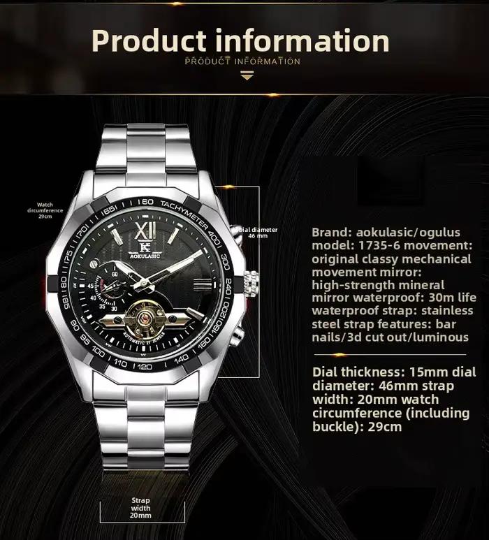 Montre automatique à remontage automatique pour homme