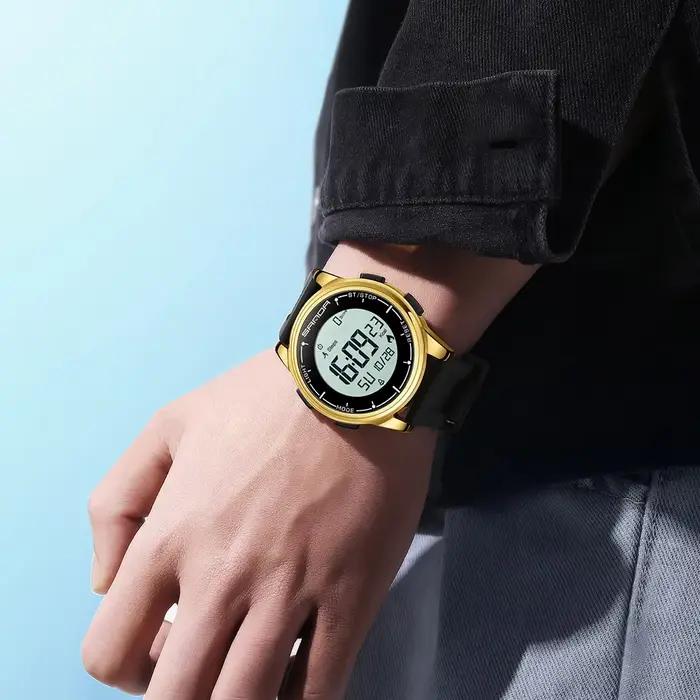 Montre de Sport de plein air pour hommes, alarme, chronomètre, 5 bars, étanche, militaire, affichage LED, montre numérique, montre-bracelet à la mode pour hommes