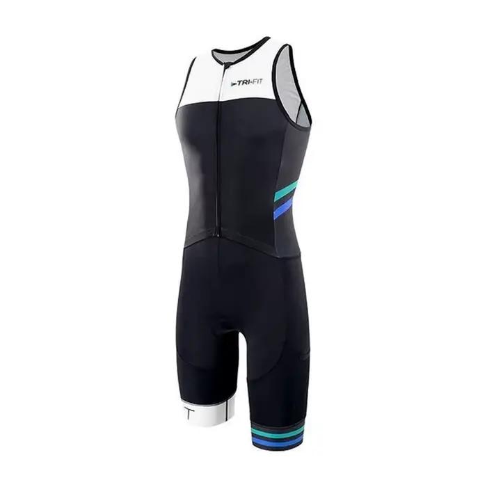 Combinaison TriDuvet pour hommes en polyester et lycra ajustée pour triathlon, cyclisme et natation en été et autres occasions sportives