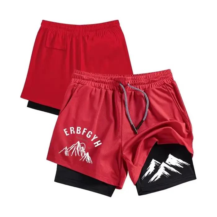 Short de sport respirant 2-en-1 à séchage rapide pour homme