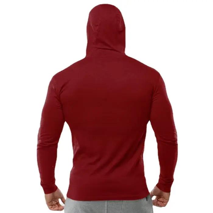 Gym course Sport T-Shirts hommes coton à manches longues vêtements à capuche Fitness musculation Muscle sweats