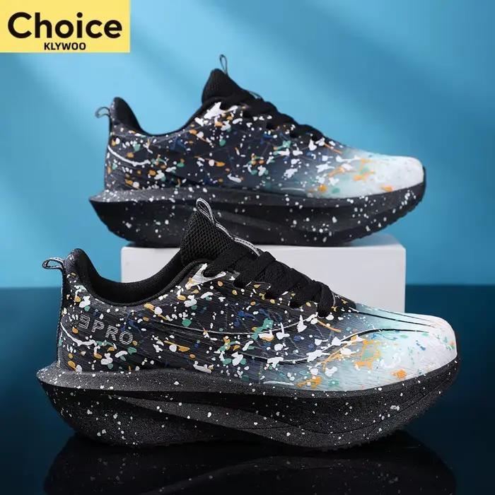 Chaussures de course avec plaque en carbone, spécialité marathon, respirantes, légères, confortables, pour hommes et femmes, pour l'entraînement athlétique