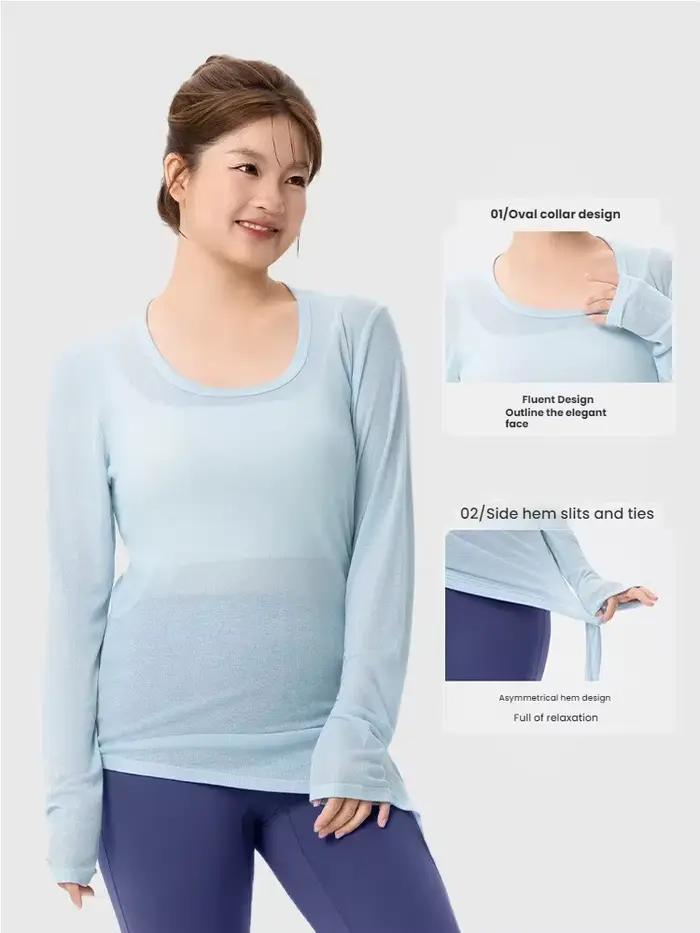 T-shirt de sport léger à manches longues pour femmes