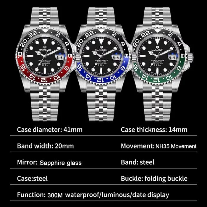 Nouvelle montre mécanique automatique de luxe MACARLON Design 41MM 2026 pour homme