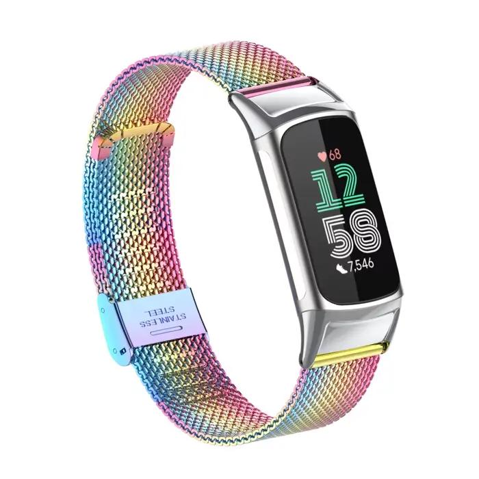Bracelet de montre en acier inoxydable pour Fitbit Charge 5/6