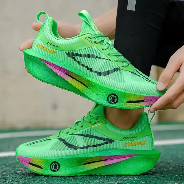 Chaussures de course avec plaque en carbone, spécialité marathon, respirantes, légères, confortables, antidérapantes, pour hommes et femmes, baskets Chunta