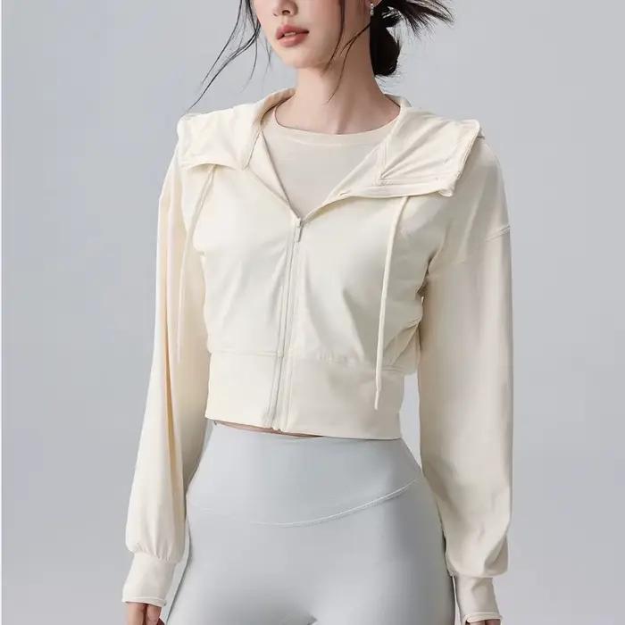 Veste de course pour femmes tricotée en nylon, respirante et polyvalente pour course, yoga, sports de plein air et occasions spéciales