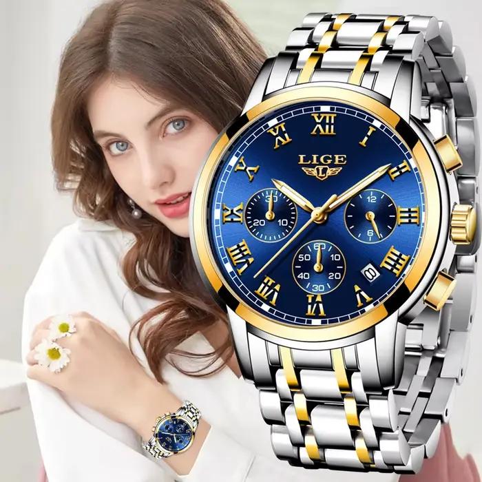 LIGE 2024 nouvelle mode femmes montres haut pour femme marque de luxe créatif en acier