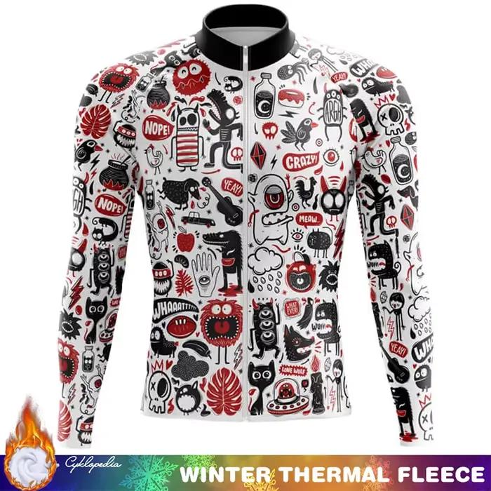Vêtements de cyclisme homme maillot polaire thermique hiver à manches longues hommes