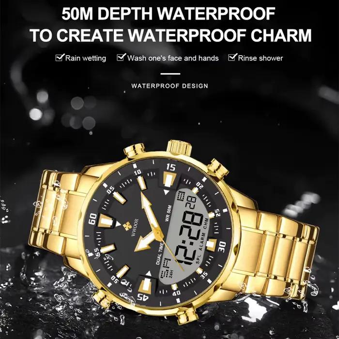 Nouvelle montre numérique de luxe pour hommes sport grandes montres LED montre-bracelet à Quartz étanche mâle horloge militaire avec alarme et chronographe multifonctionnels