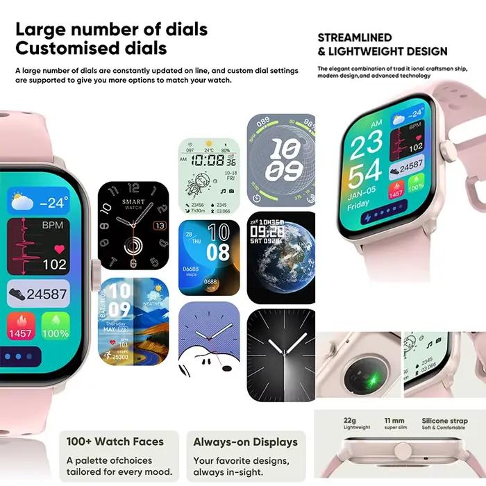 Montre Connectée Boxuxing Watch 5 Pour Hommes et Femmes, Écran AMOLED HD, Suivi GPS, Étanche, Moniteur de Fréquence Cardiaque, Fonction Voix Assistante, Plus de 100 Modes Sportifs